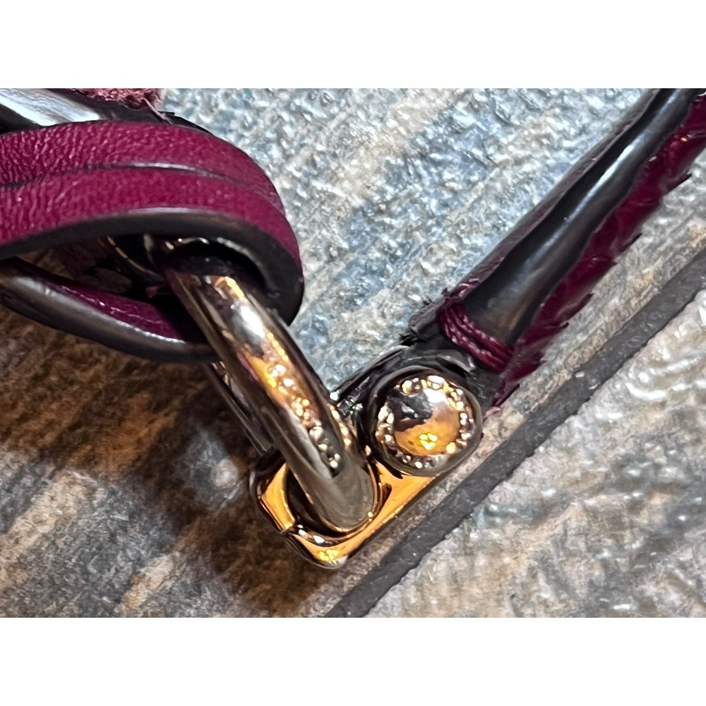 Coach Chelsea Hobo Plum Burgandy Suede Leather Snakeskin Shoulder Bag 35984 RARE - Picture 7 of 15